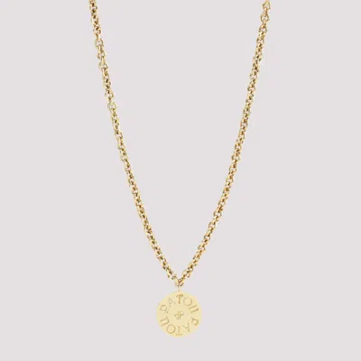 Shop Patou Gold Brass Antique Coin Charm Necklace In Metallic