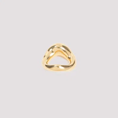 Shop Jil Sander Gold Brass Ring In Metallic