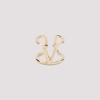 Shop Valentino Gold Brass Ring In Metallic