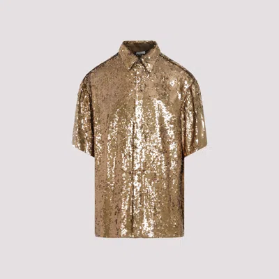 Shop Dries Van Noten Golden Cassidye Shirt In Metallic