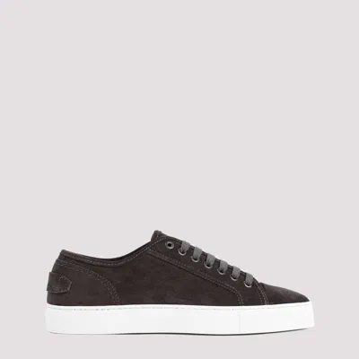 Shop Brioni Graphite Suede Sneakers In Grey