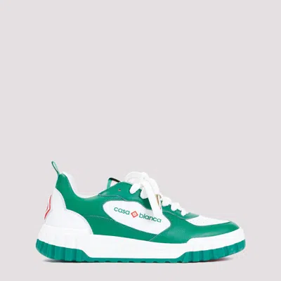 Shop Casablanca Green And White Tennis Court Sneakers
