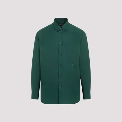 Shop Burberry Green Cotton Shirt