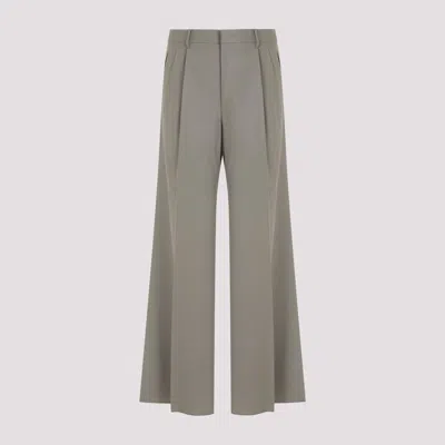 Shop Etro Grey Double Pleat Wool Trousers In Nude & Neutrals