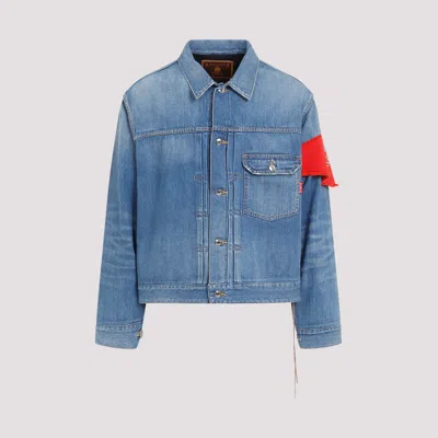 Shop Mastermind Japan Indigo 1st Cotton Denim Jacket In Blue