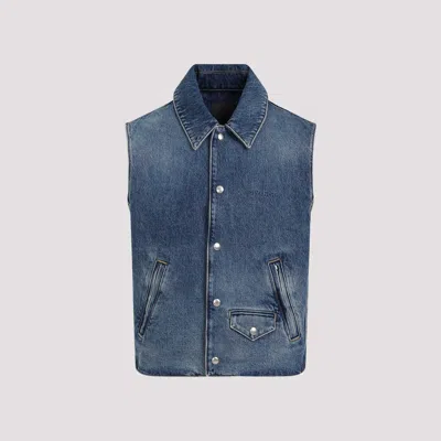 Shop Givenchy Indigo Blue Cotton Sleeveless Denim Vest