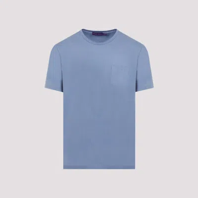 Shop Ralph Lauren Purple Label Infinity Blue Cotton T-shirt