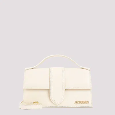 Shop Jacquemus Ivory Leather Le Grand Bambino Bag In Nude & Neutrals