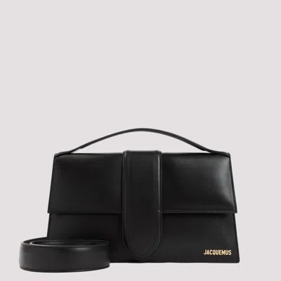 Shop Jacquemus Ivory Le Bambinou Leather Bag In Black