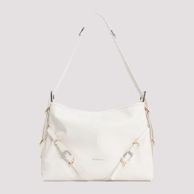 Shop Givenchy Ivory Leather Voyou Medium Bag In Nude & Neutrals
