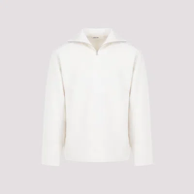 Shop Auralee Ivory White Heavy Milano Wool Pullover