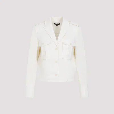 Shop Theory Ivory Wool Boxy Jacket In Nude & Neutrals