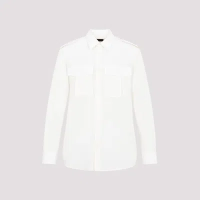 Shop Nili Lotan Ivy Ivory Jeanette Silk Shirt In White