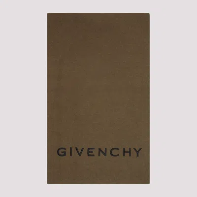 Shop Givenchy Khaki Wool And Cashmere Scarf In Green