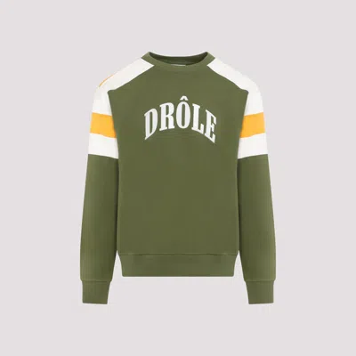 Shop Drôle De Monsieur Khaki Sport Cotton Sweatshirt In Green