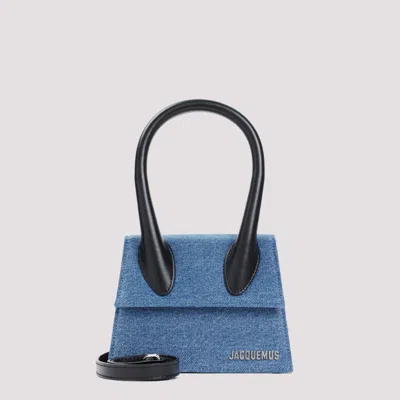 Shop Jacquemus Le Chiquito Moyen Bag In Blue And Black