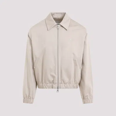 Shop Ami Alexandre Mattiussi Light Beige Adc Zipped Cotton Jacket In Nude & Neutrals