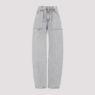Shop Attico Light Grey Effie Long Pants