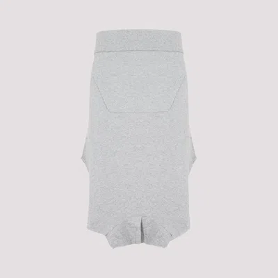 Shop Givenchy Light Grey Melange Classic Fit Hoodie Cotton Skirt