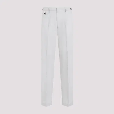 Shop Dunhill Light Grey Pleated Cotton-linen Chno Pants