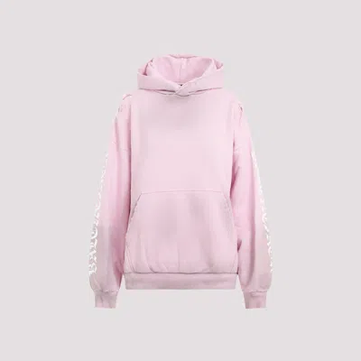 Shop Balenciaga Light Pink Cotton Medium Fit Hoodie In Pink & Purple