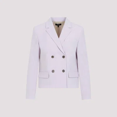 Shop Theory Lilac Sky Wool Square Double Breasted Jacket In Pink & Purple