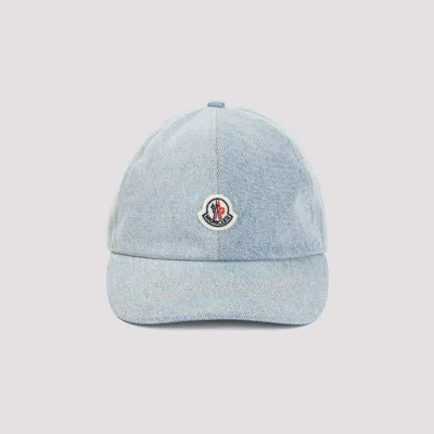Shop Moncler Medium Blue Cotton Hat