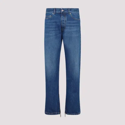 Shop Off-white Medium Blue Skate Cotton Jeans