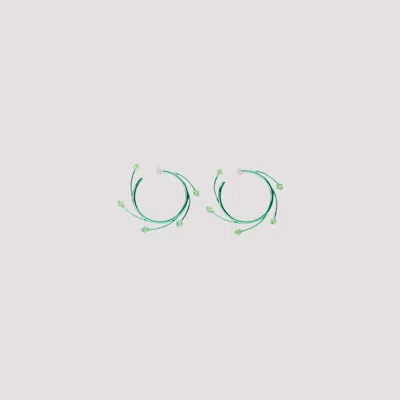 Shop Hugo Kreit Mint Vortex Hoops Brass Earrings In Green