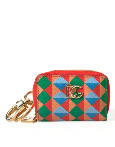 Shop Dolce & Gabbana Multicolor Dauphine Leather Dg Logo Coin Purse Wallet