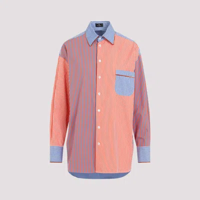 Shop Etro Multicolor Stripes Cotton Shirt In Multicolour
