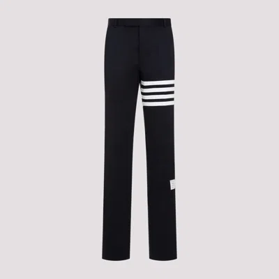 Shop Thom Browne Navy 4-bar Unconstructed Trousers In Blue