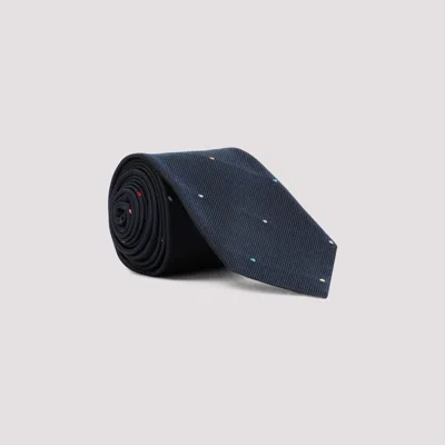 Shop Paul Smith Navy Mini Polka Dots 6cm Silk Tie In Multicolour