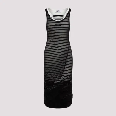 Shop Jean Paul Gaultier Navy White And Black Mariniere Dress
