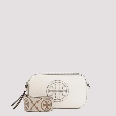Shop Tory Burch New Ivory White Cow Leather Miller Mini Bag In Nude & Neutrals