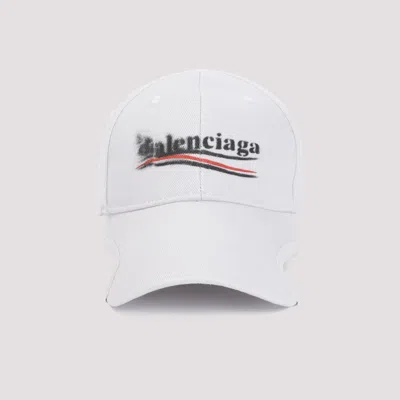 Shop Balenciaga Off White Cotton Political Stencil Hat