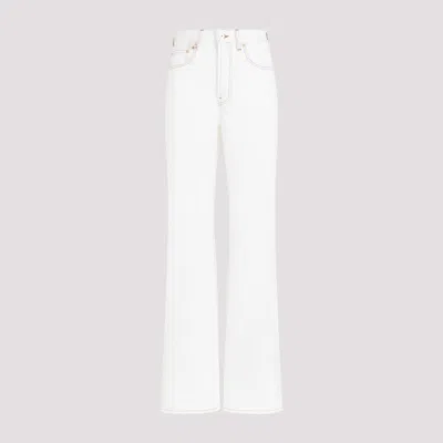 Shop Jacquemus Off White Le De-nimes Droit Cotton Jeans