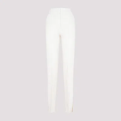 Shop Jacquemus Off White Tibau Linen Pants In Nude & Neutrals