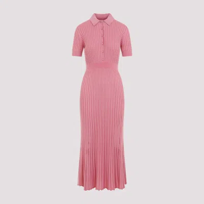 Shop Gabriela Hearst Pink Amor Cashmere Long Dress In Pink & Purple