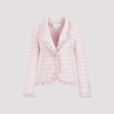 Shop Giambattista Valli Pink Bouclé Jacket In Pink & Purple
