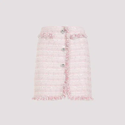 Shop Giambattista Valli Pink Bouclé Mini Skirt In Pink & Purple