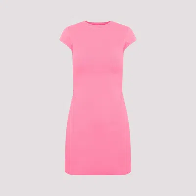 Shop Victoria Beckham Pink Cap Sleeve Fitted Mini Dress In Pink & Purple