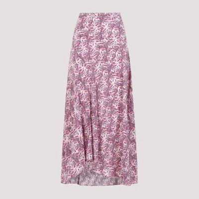 Shop Isabel Marant Pink Mauve Silk Sakura Skirt In Pink & Purple