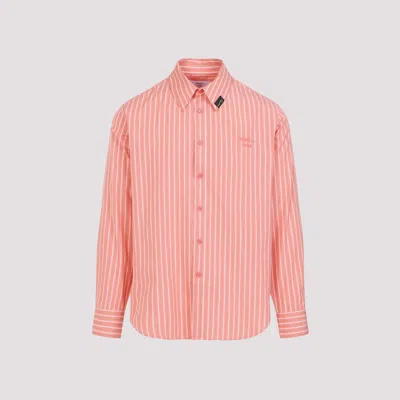 Shop Martine Rose Pink Stripe Cotton Classic Shirt In Yellow & Orange