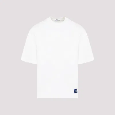 Shop Burberry Rain White Cotton T-shirt In Nude & Neutrals