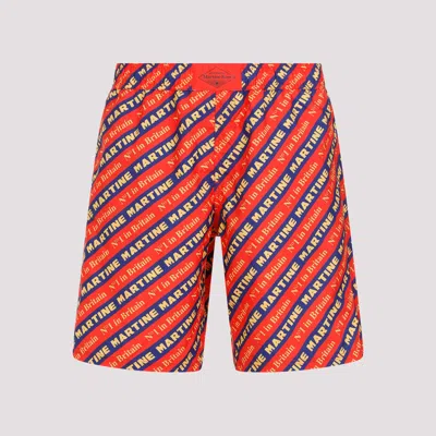 Shop Martine Rose Red Best In Print Board Shorts In Multicolour