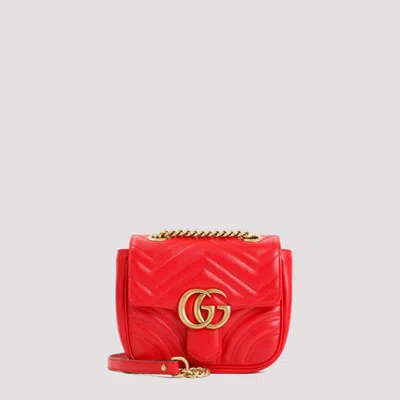 Shop Gucci Red Gg Marmont Mini Shoulder Bag