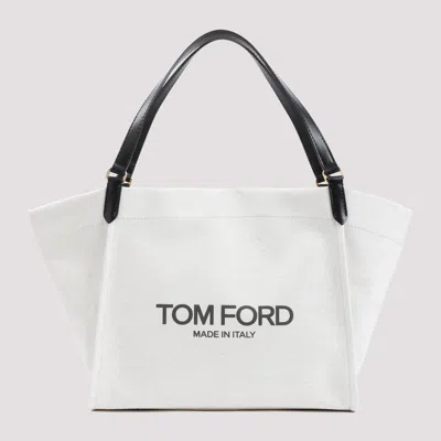 Shop Tom Ford Rope Black Amalfi Cotton Tote Bag