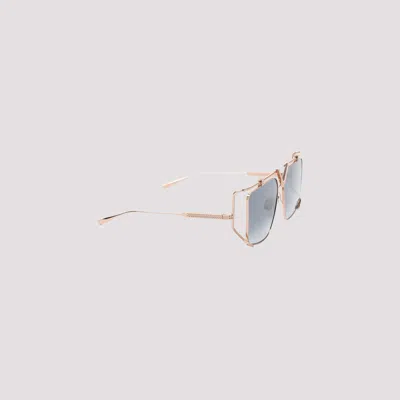 Shop Valentino Rose Gold Dark Grey Light Metal Sunglasses In Metallic