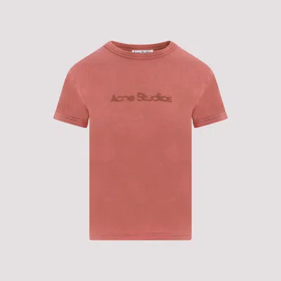 Shop Acne Studios Rust Red Logoed Cotton T-shirt